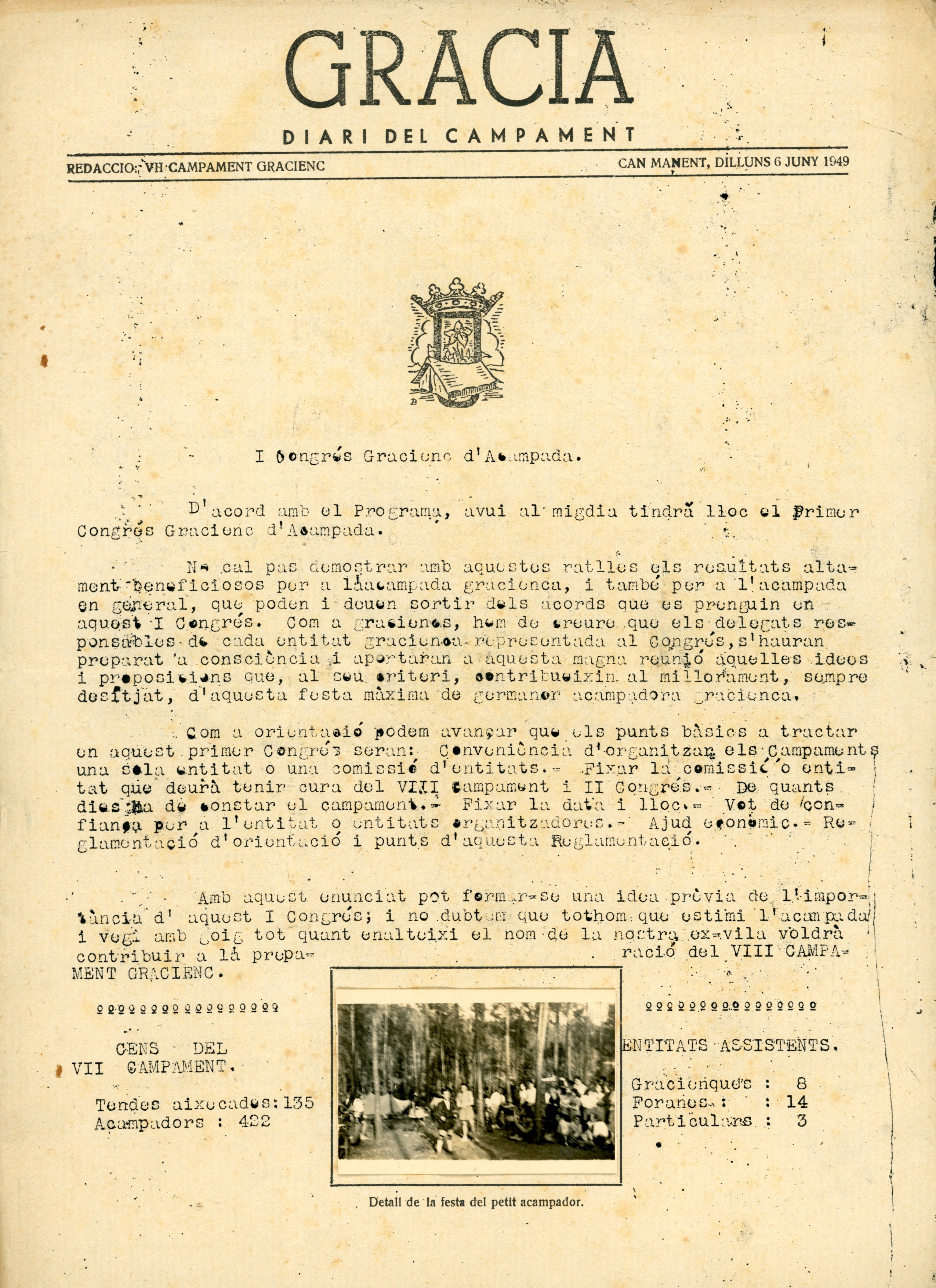 Gracia : Diari del campament : VII Campament Gracienc - Portada